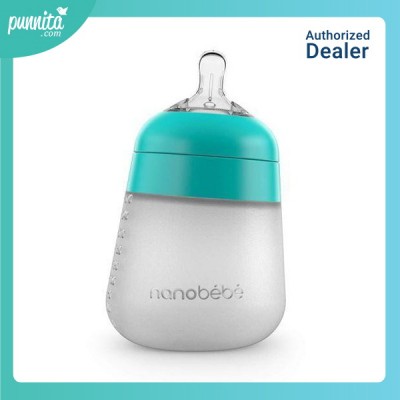 Nanobebe Flexy silicone bottle single pack 9Oz ขวดนมซิลิโคนรุ่นใหม่ล่าสุด สี Teal
